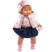 Llorens: Carla, pláčící panenka 42 cm s dudlíkem v modré sukni