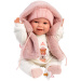 Llorens: Chloe, 38 cm pláčící panenka v růžové vestě