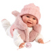 Llorens: Chloe, 38 cm pláčící panenka v růžové vestě
