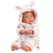 Llorens: Holčička miminko v měkkém pyžamu s králičími oušky 31 cm