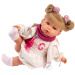 Llorens: Júlia, 42 cm vysoká pláčící panenka s dudlíkem v sukni s mašlí