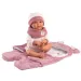 Llorens: Mimi 42cm plačící panenka s růžovým spacím pytlem s medvědími oušky