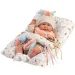Llorens: Mimi 42cm plačící panenka s ušatou čepicí a polštářkem