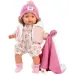 Llorens: Plačící panenka Lola 38 cm s dudlíkem a růžovou dekou.
