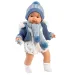 Llorens: Sasha 38cm plačící panenka s dudlíkem v modré bundě s bambulkovou šálou