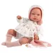 Llorens: Tala Llorana 44cm novorozenecká panenka se zvukem v kapucí oblečení.
