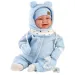Llorens: Talo Sonrisas 44cm novorozenecká panenka se zvukem v modrém kapucovém oblečení.