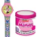 Luna: Náramkové hodinky s analogovým ciferníkem Minnie Mouse v kovové dárkové krabičce