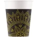 Mandala černo-zlaté papírové kelímky 8ks sada 200ml