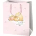 Medvídkově růžová standardní dárková taška 11x15x6cm