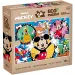 Mickey Mouse a jeho přátelé 2 v 1 24dílné Eco mini puzzle a omalovánky 35x25 cm - Lisciani