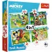 Mickey Mouse krásný den 4 v 1 puzzle - Trefl