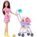 Panenka Barbie v květovaných šatech, sada chůva - Mattel