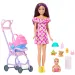 Panenka Barbie v květovaných šatech, sada chůva - Mattel