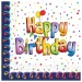 Papírové ubrousky s nápisem "Happy Birthday" s duhovým motivem, balení po 20 ks