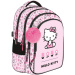 Růžový školní batoh s motivem Hello Kitty, se 4 přihrádkami a pomponem BPL58 40x28x18 cm