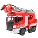 RC dálkově ovládaný hasičský vůz s vysokozdvižnou plošinou a vodním dělem v měřítku 1/24, 27 MHz, 30 cm