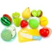 Sada hraček ovoce k nakrájení s prkénkem na krájení