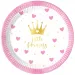 Sada papírových talířů Little Princess 8 ks, 20 cm