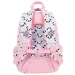 Školní batoh St.Right Grey Panda s růžovo-šedým vzorem pandy, tříkomorový, rozměry 39x27x17 cm.