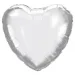Stříbrný fóliový balónek ve tvaru srdce – 46 cm
