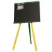 Stojanová dřevěná tabule na kreslení s křídou, barevné nohy