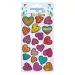 The Littlies: Barevné srdíčkové vzory 3D puffy nálepky, sada 10x22 cm.