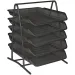 Duch: Kovový síťovaný 5-patrový vysouvací dokumentový podnos v černé barvě